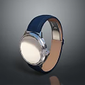 Stylish Leather Watch with Blue Strap and Silver Dial for Fashionable Outfits