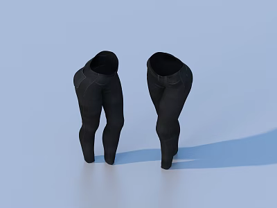 Black Stretchy Fitted Tight Pants Ideal For Casual Daily Wear Outfit 3d model
