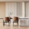 Modern Dining Table and Chair Combination 3d model