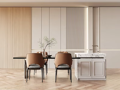 Modern Dining Table and Chair Combination 3d model