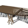Modern gallery structure 3d model