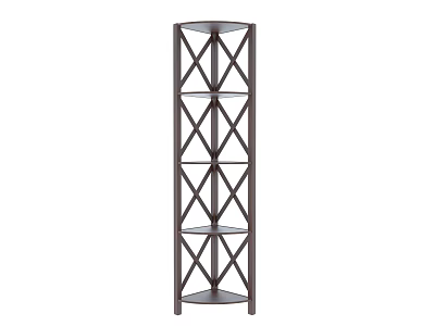 Modern Tall Storage Shelf with X-Shaped Cross Design and Multiple Sturdy Shelves for Home Organization 3d model