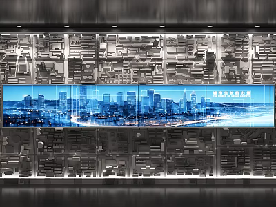Modern Glass Facade Building Exterior With City Night View And Decorative Lighting Effects 3d model