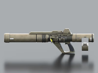 Futuristic Tactical Weapon Design Featuring Metal Barrel Ergonomic Grip Handle Mechanical Components And Sleek Structure 3d model