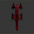 Red Spiked Monster Game Movie Character With Sharp Teeth And Claws