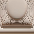 Classic Elegant Layered Ceiling Design With Square Oval Patterns And Decorative Lines