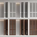 Middle ancient shutter folding door sliding door sliding door 3d model