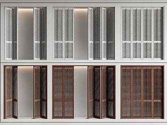 Middle ancient shutter folding door sliding door sliding door 3d model