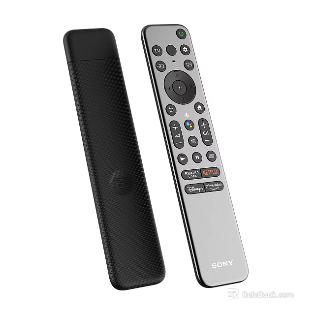 Sony Television Remote Controls With Black And Silver Design And Multiple Buttons 3d model 