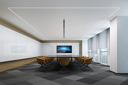 Modern Meeting Room Meeting Table and Chair 3d model