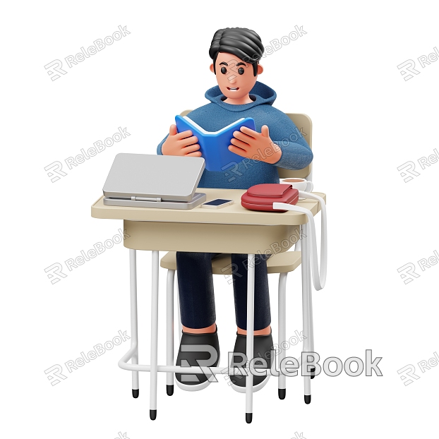 Learning Scene Student Man College Student Cartoon Student Cartoon Man model