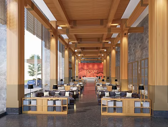 New Chinese Hall Hotel Lobby 3d model