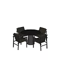 Modern Dining Table Set With Comfortable Fabric Chairs And Metal Frame Design