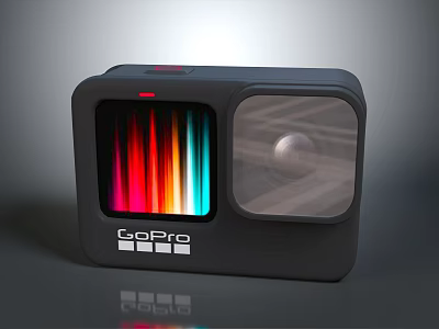 GoPro Action Camera With Colorful Display And Front Lens Design 3d model