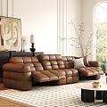 Mid-ancient style sofa coffee table combination 3d model