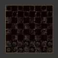 Elegant Chess Set with Black and Silver Pieces Arranged on Glossy Chessboard