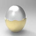 Egg Shaped Decorative Ornament Set With Silver And Gold Brushed Metal Finish For Home Accent