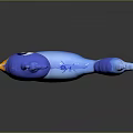 Cute Cartoon Style Blue Bird With Big Eyes And Orange Beak Claws