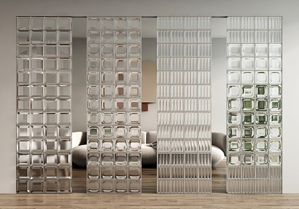 Modern glass brick glass brick partition 3d model