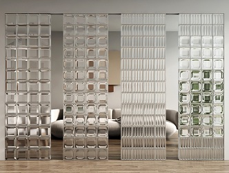 Modern glass brick glass brick partition 3d model