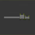 Modern Scene Components Design With Long White Structure And Green Base Modules