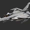 Modern Gray Fighter Jet With Cockpit And Missiles On Wings