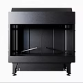 Modern Black Fireplace With Sleek Structure 3d model
