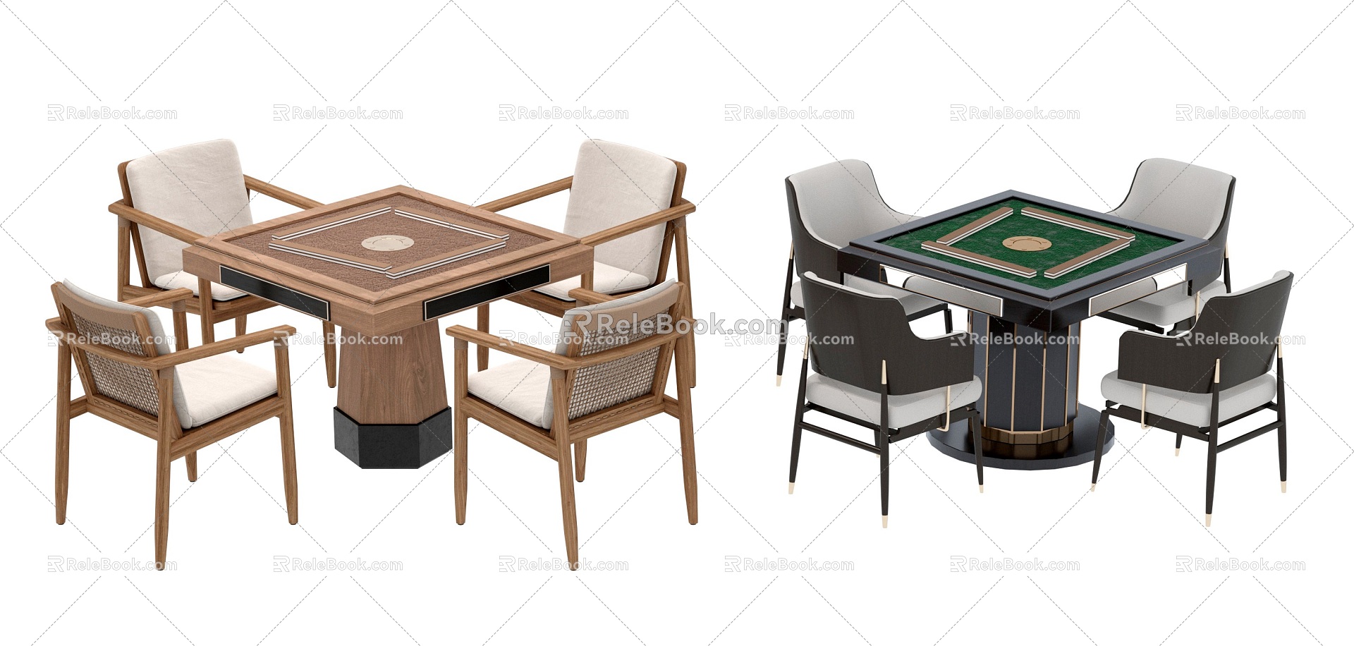 Modern Mahjong Table and Chair model