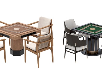 Modern Mahjong Table and Chair 3d model