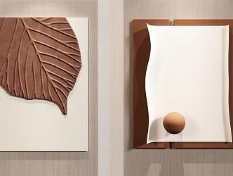 Modern wall decoration red leaf three-dimensional wall decoration pendant 3d model