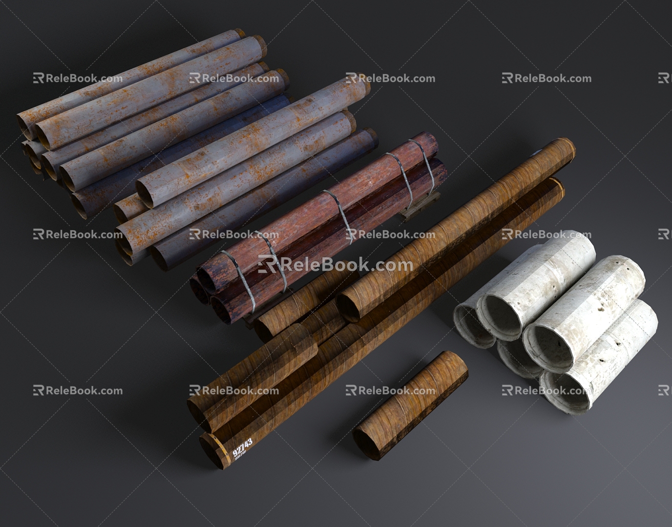 Industrial LOFT steel pipe 3d model