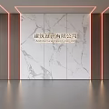 Front desk background wall hall background wall company image wall front desk reception background 3d model