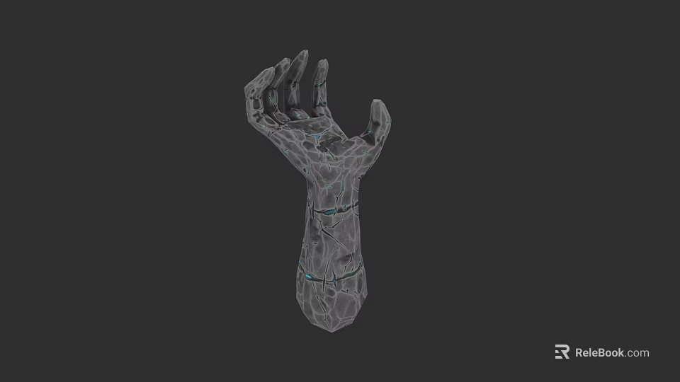 Detailed Geometric Hand Sculpture 3D Carving With Wireframe Structure And Artistic Design 3d model 