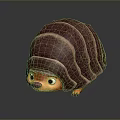 Cute Cartoon Armadillo Character With Textured Shell Orange Face And Claws