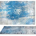 Decorative Square Rug With Blue And White Modern Abstract Textured Pattern 3d model