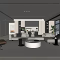 Modern Open Concept Living Dining Space With Sofa And Coffee Table