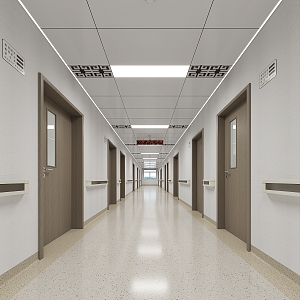 Hospital ward walkway 3d model