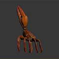 Red Crab with Large Claws Isolated on Reflective Gray Background