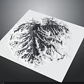 Modern 3D Snowy Mountain Artwork On Square Paper With Detailed Texture 3d model