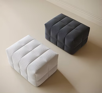 Modern fabric sofa stool 3d model