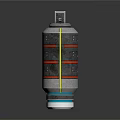 Tech Inspired Metallic Device With Ring Hook Layered Stripes And Blue Base