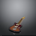 Glossy Electric Guitar With Pink Purple Gradient Body Wooden Neck And Pickups
