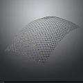 Curved Metallic Grid Structure With Diamond Pattern And Reflective Surface