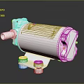 White Industrial Water Pump With Cylindrical Body Inlet Outlet Ports And Mounting Base