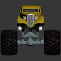 Rough Off Road Terrain For Yellow Bigfoot Monster Truck With Large Tires