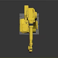 Yellow Industrial Robot Arm Featuring Mechanical Structure And Stable Base Design