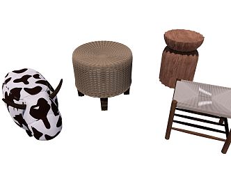 Modern sofa stool 3d model