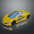 Yellow Sports Car With Sleek Aerodynamic Body And Reflective Shiny Exterior