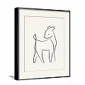 Framed Animal Line Art Prints Featuring Fox Rabbit And Deer Minimalist Drawings