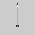 Modern Floor Lamp With Slim Black Stand And White Shade Design 3d model